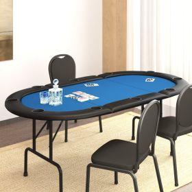 Poker Table Blue Engineered wood, felt, artificial leather, steel Poker Table Blue Engineered wood, felt, artificial leather, steel